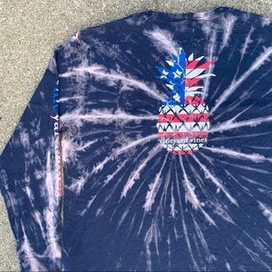 Custom Vineyard Vines Long Sleeve America USA Tie Dye Shirt